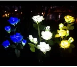 7Head LED Solar Simulation Rose lilies Flower LED Light Garden Yard Lawn Night Lamp Landscape Garden Home Decoration Flowers