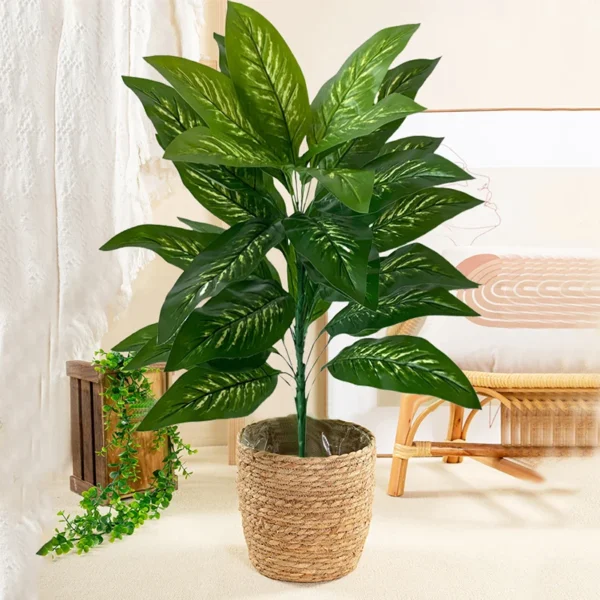 85cm 30 Leaves Tropical Artifici Plant Large Fake Palm Tree Artificial Plants Leaves Plastic Foliage for Home Garden Decoration