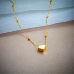 DIEYURO 316L Stainless Steel Gold Color Heart Love Chain Necklace Bracelets For Women Girl New Fashion Non-fading Jewelry Set