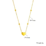 DIEYURO 316L Stainless Steel Gold Color Heart Love Chain Necklace Bracelets For Women Girl New Fashion Non-fading Jewelry Set