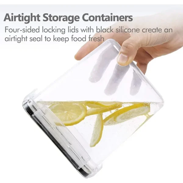 Kitchen Food Storage Containers Set, Pantry Organization and with Easy Lock Lids, 8 Pieces &Organ