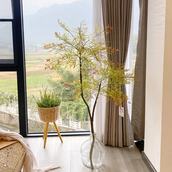 New Artificial Southern India Large Bamboo Leaf Tropical Rainforest Green Tree Garden Outdoor Living Room Bonsai Home Decoration