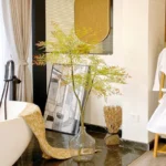 New Artificial Southern India Large Bamboo Leaf Tropical Rainforest Green Tree Garden Outdoor Living Room Bonsai Home Decoration