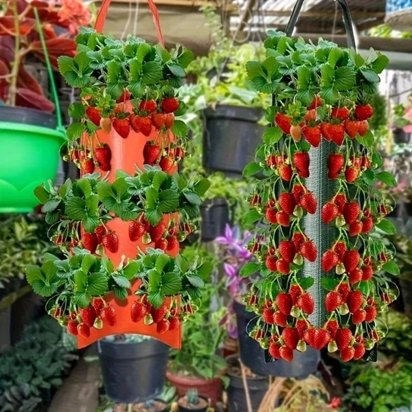 New Fabric Flower Bag Strawberry Growing Bag Plant Pot Wall Hanging Planter Vertical Vegetables Potatoes Greenhouse Garden Tools